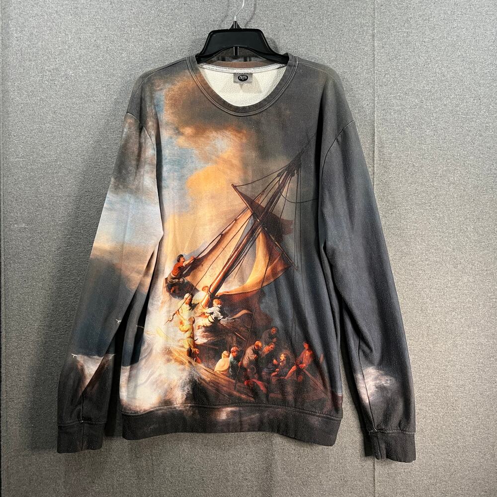 Mr. Gugu & Miss Go The Storm on the Sea of Galilee Sweater Pull Over Size 3XL